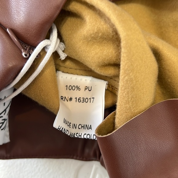 Princess Polly Sz 6 Noelle Faux Leather Brown Mini Skirt NWT - Picture 11 of 11